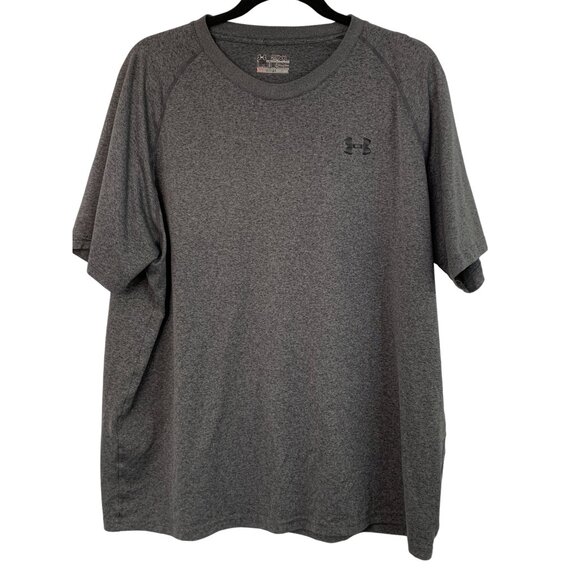 Under Armour Loose 2XL crew neck T-Shirt HeatGear Heather Black GUC 7849 - Picture 1 of 7